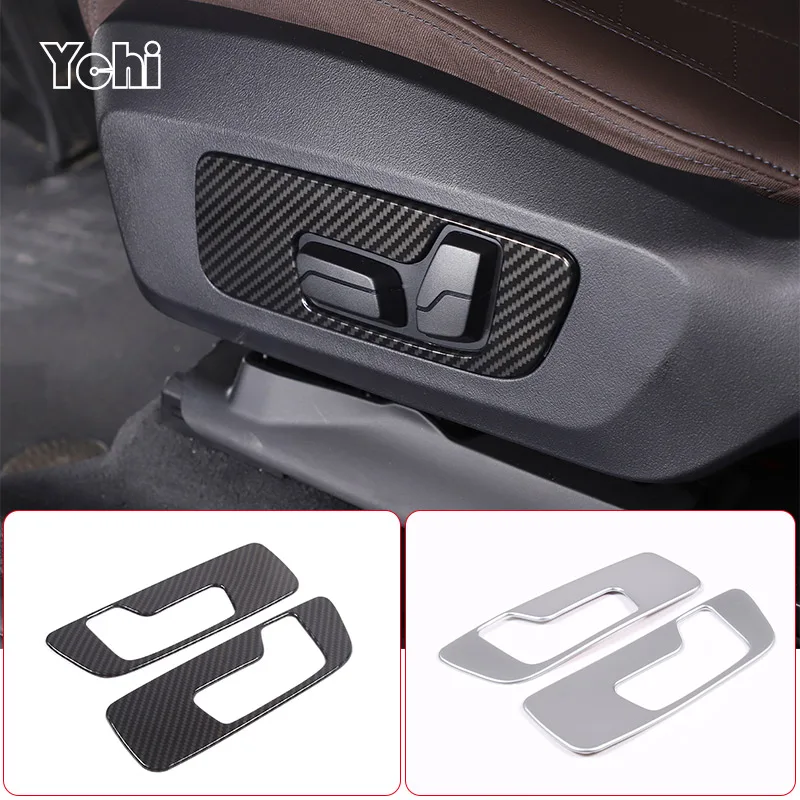 

ABS Carbon Fiber/Silver For BMW X1 U11 2023 2024 Car Seat Adjustment Button Panel Decorative Frame Sticker Interior Accessories