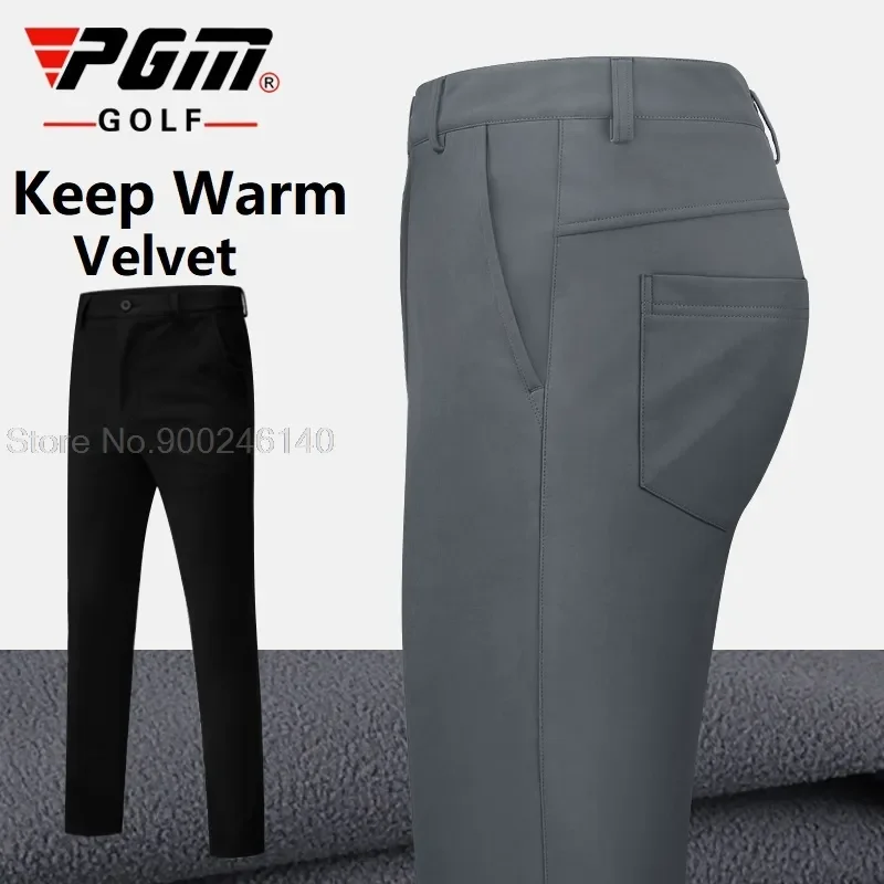 Pgm Golf Pants Men'S Plus Velvet Autumn Winter Golf Ball Pants Men Waterproof Rain Snow Keep Warm Trousers Elastic Sport Pants