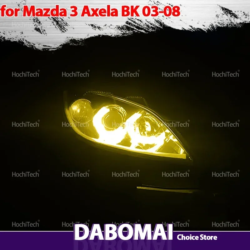 

Модернизированная фара DTM M4, белая, желтая, хрустальная, дневная фара, комплект «ангельские глазки» для Mazda 3 Mazda3 Axela BK Sedan 2003-2008