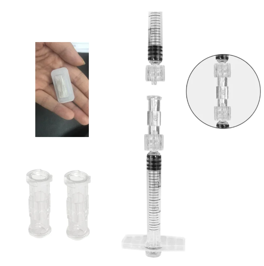 50pcs Double Female Luer Lock Connector Medical Plastic Female Syringe Connector Adapter Coupler Lock Syringe Connector