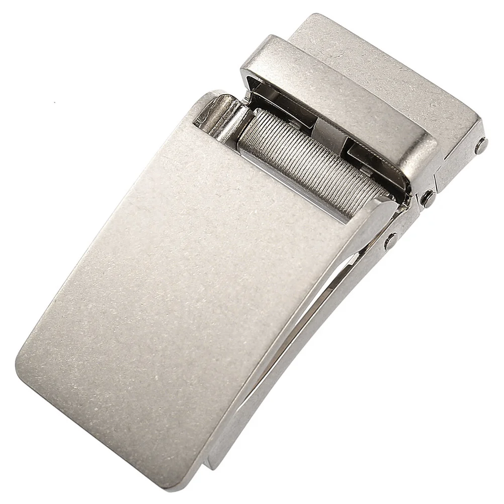 مشبك تلقائي من خليط معدني للرجال للأحزمة، مشبك حزام بسقاطة فضية، حزام بديل قابل للتعديل، أبازيم حزام للرجال #2