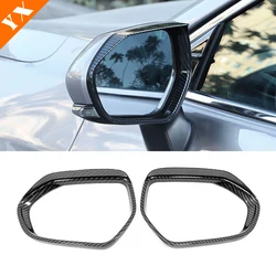 ABS Carbon Auto Rearview Mirror Block Rain Eyebrow Cover Trim Car Styling Accessories 2pcs For Toyota Camry Xv70 2018-19