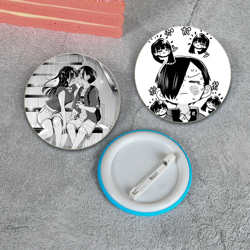 32/44/58mm Anime The Dangers in My Heart Cartoon Character Lapel Pin Creative Round Brooches Badge for Backpack Decoration Gifts