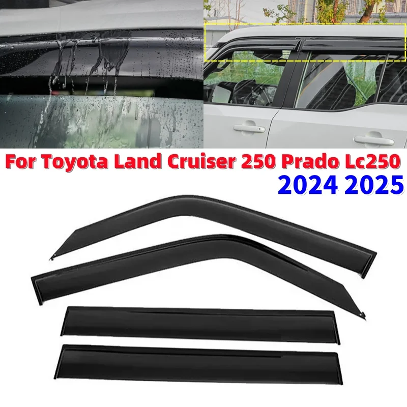 

Дефлектор бокового окна для Toyota Land Cruiser 250 Prado Lc250 2024 2025, козырек окна автомобиля, защита от атмосферных воздействий, защита от солнца и дождя