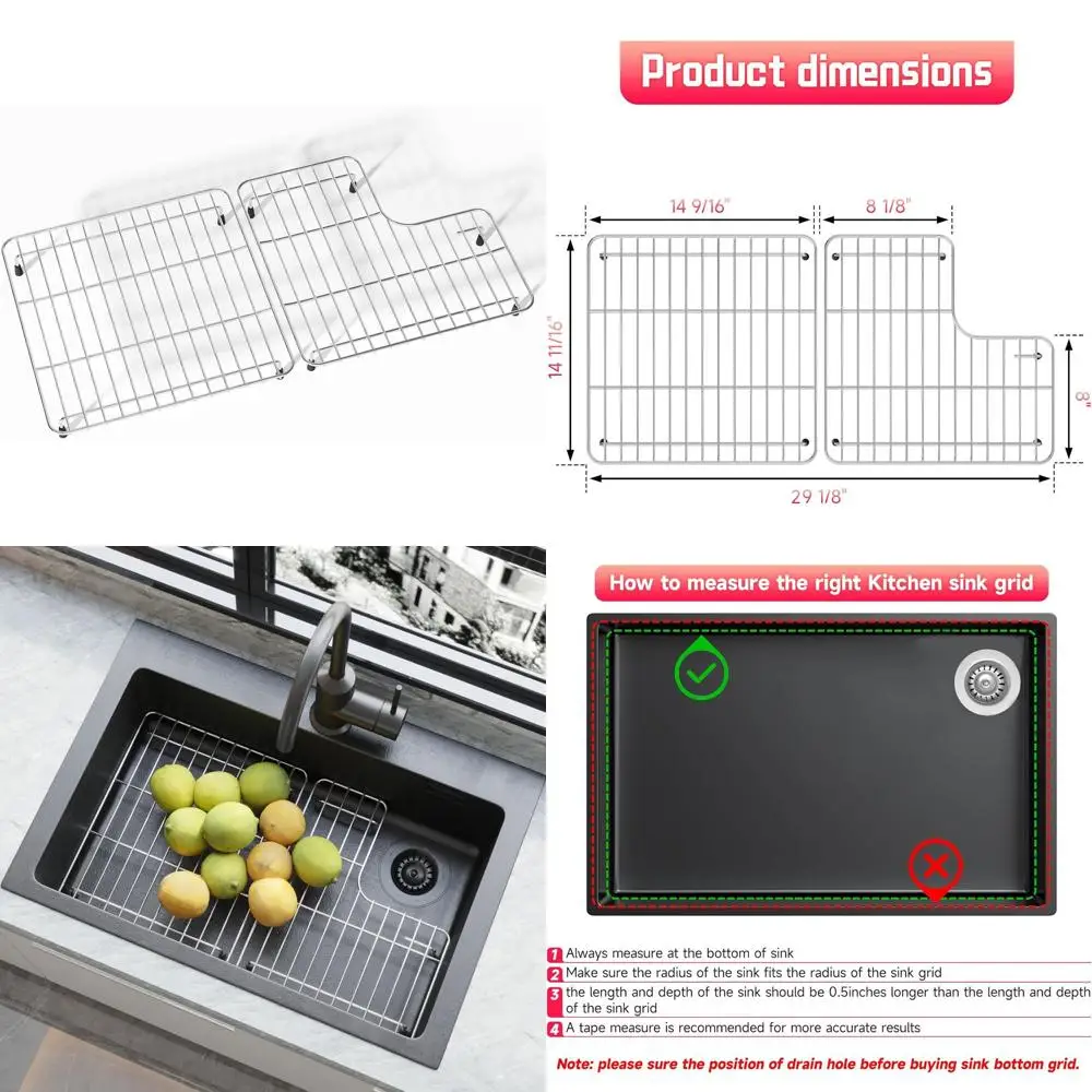 

Подставка для кухонной мойки из нержавеющей стали 29 1/8 x 14 11/16, защита дна для кухонных раковин