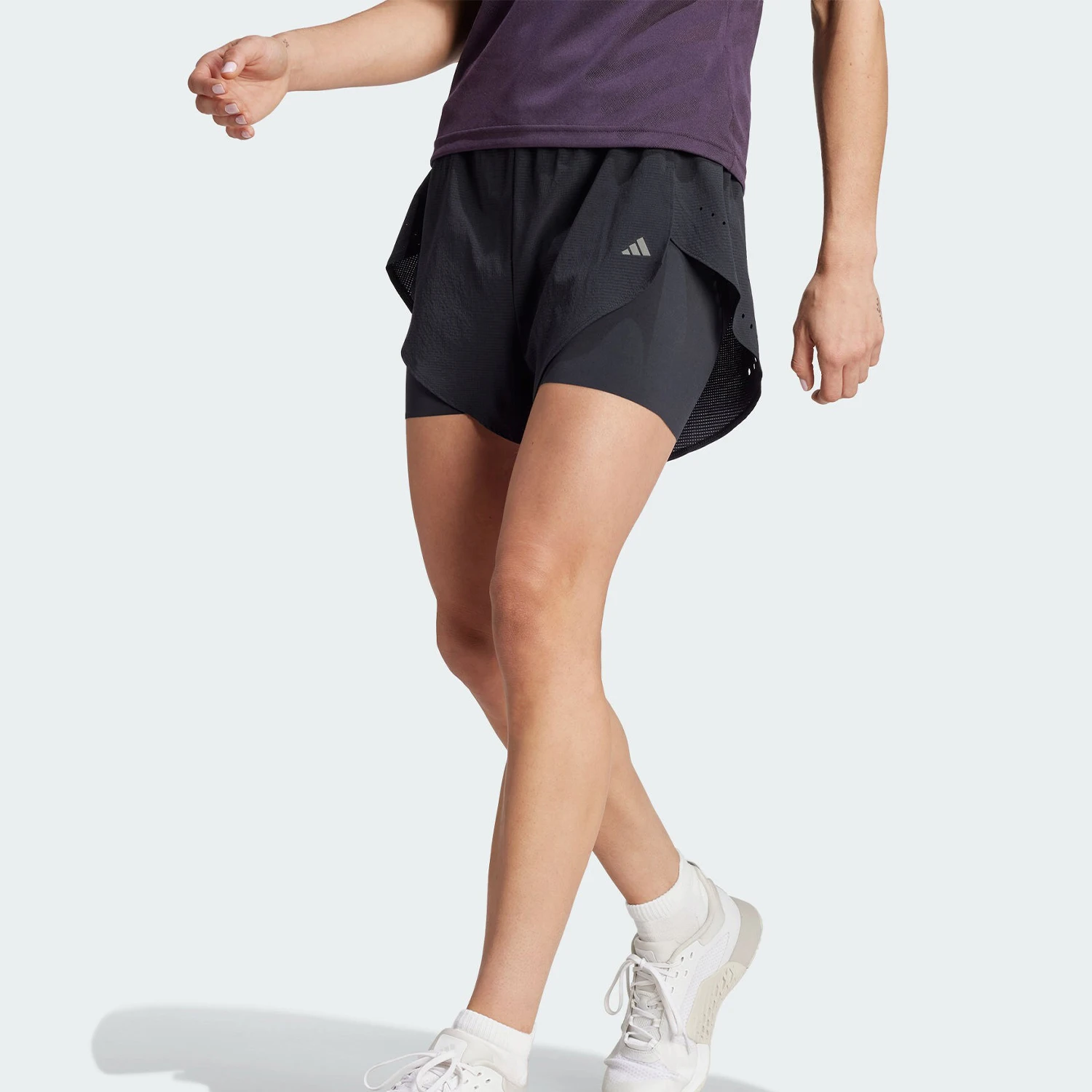 Adidas Official Genuine Training Breathable Women's Dry 2-in-1 Fitness Shorts IM8178