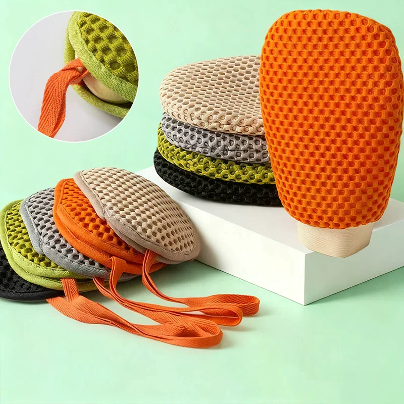 

2-In-1 Bath Loofah Glove Double-Side For Removing Dead Skin And Dirt Bath Glove Shower Cloth Lathering Net Soap Bag Can Put Soap