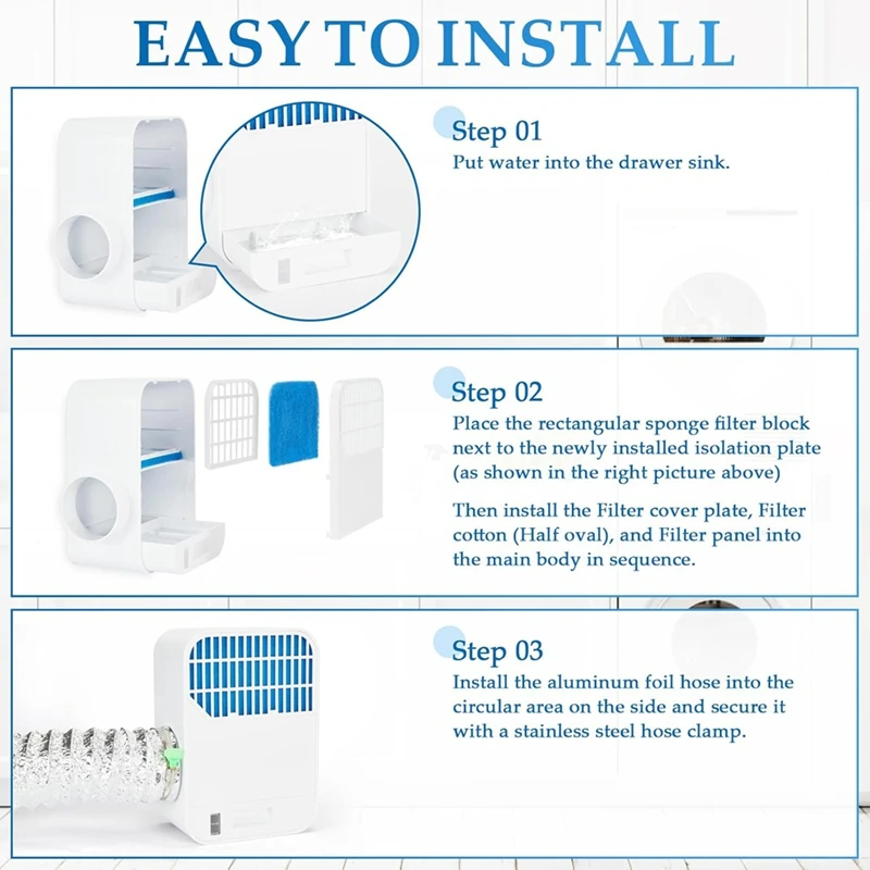 3-In-1 Indoor Dryer Vent Kit - เครื่องเป่า Vent สําหรับเครื่องเป่าไฟฟ้า, ตัวกรองหน้าจอสแตนเลสและระบบลิ้นชักน้ํามา