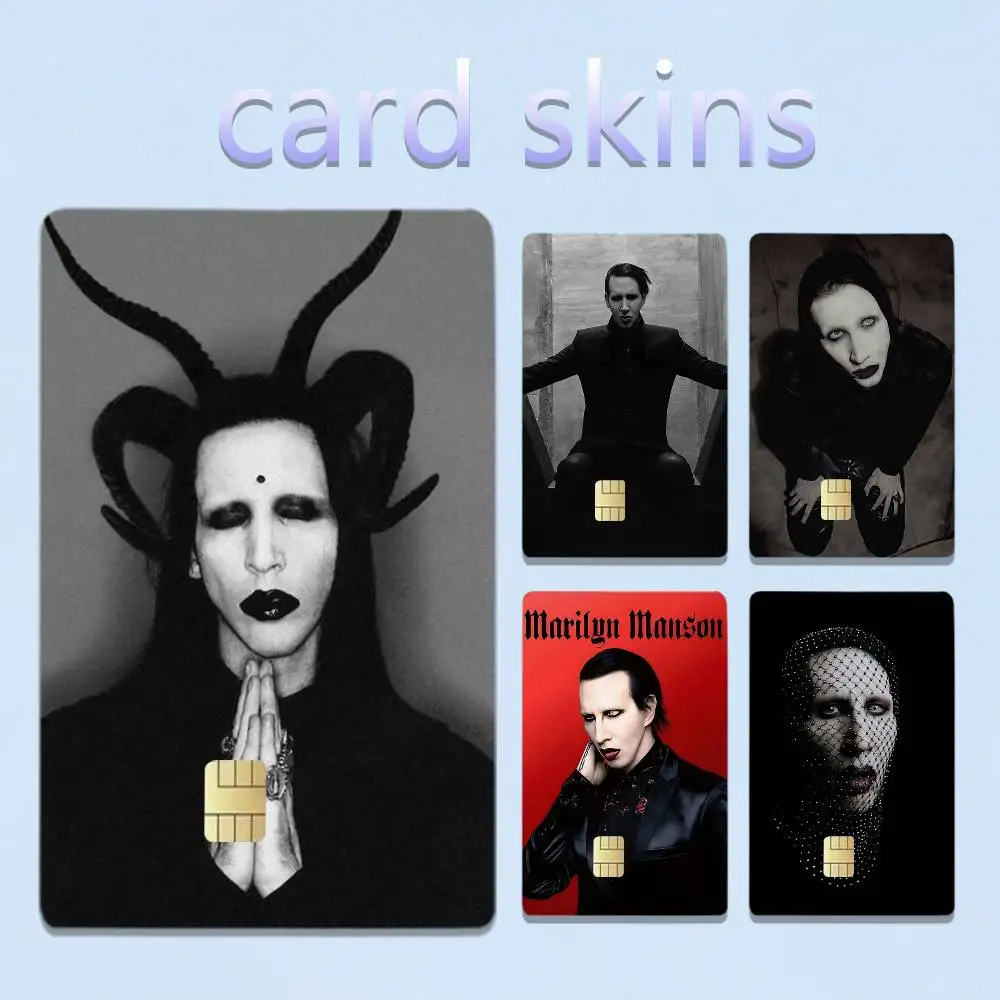 M-Marilyn Death Rock Mr-M-MansonS 4pcs 1Set Film Skin for Debit Credit Bank Visa Card Decal Cover