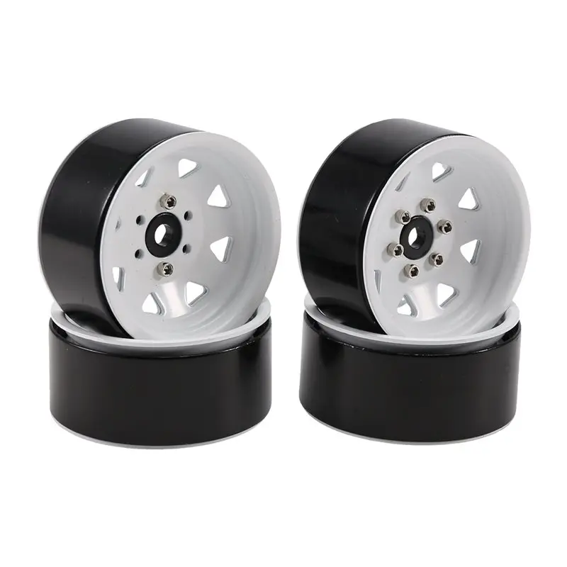 AINY-For 1/10 RC Crawler Accessories 4Pcs/Set Beadlock Wheel Set 1.9 Inch 8 Holes Zinc Alloy For RC Crawler Wheel Rim DRM129W