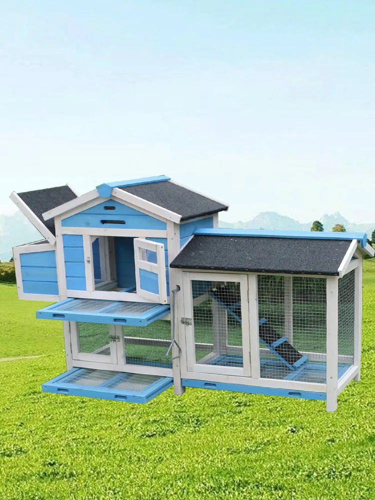 Outdoor wooden rabbit cage luxury chicken nest pet cage cat house pigeon cage