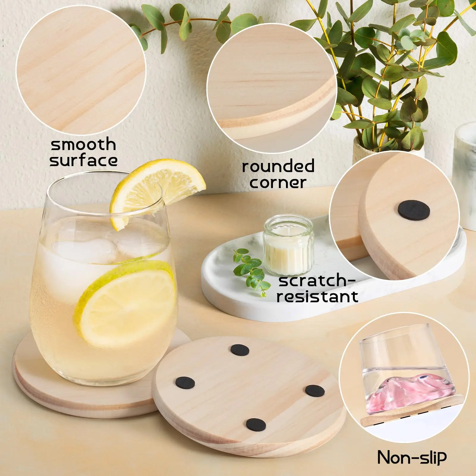 Unfinished Wood Slice Set 2