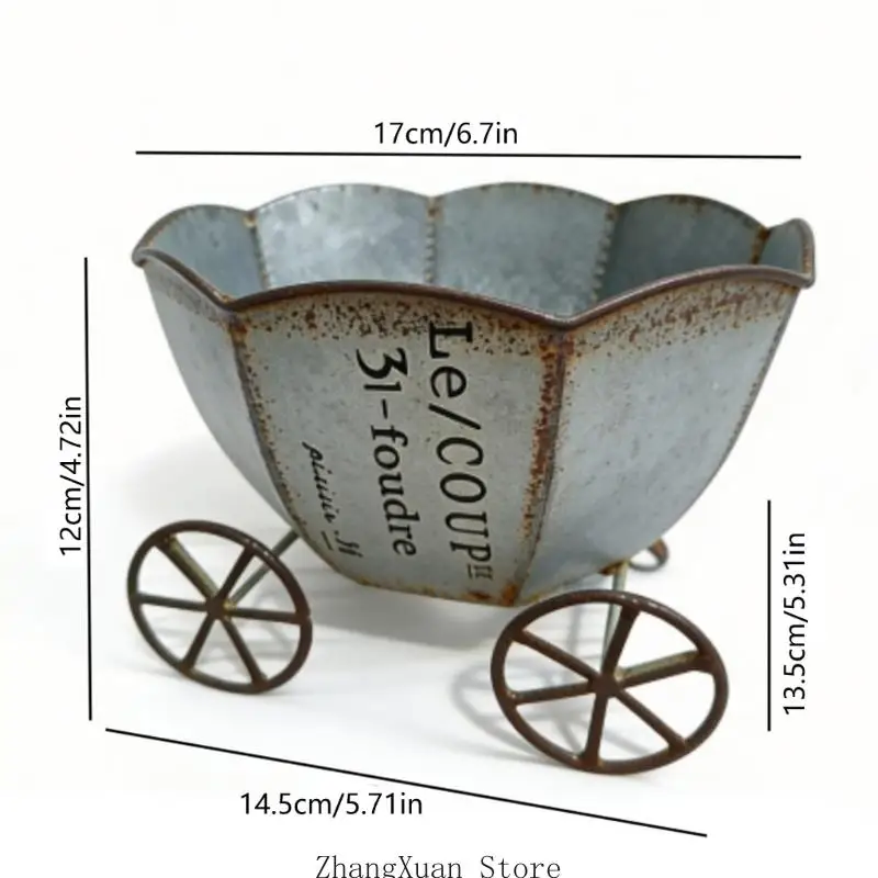 Klassischer kreativer Blumentopf aus Schmiedeeisen, Heimtextilien, Gartenarbeit, Metall, 3 x – Detail 6