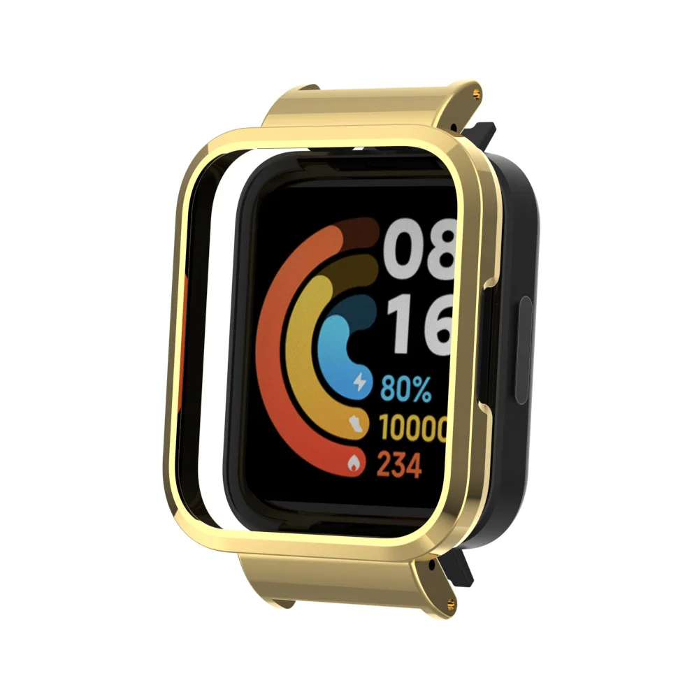 ตัวเรือนนาฬิกาโลหะสแตนเลสเหมาะสำหรับเรดมี่ วอทช์ 2/3/4 ซีรีส์กรอบโลหะชุบสำหรับเรดมี่ วอทช์ ซีรีส์