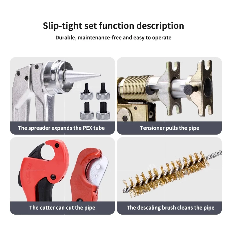 PEX-1632 Tensioner Sliding Pliers Range 16-32mm Cutting Pulling Clamping Crimping Set Pipe Compression Expansion Plumbing