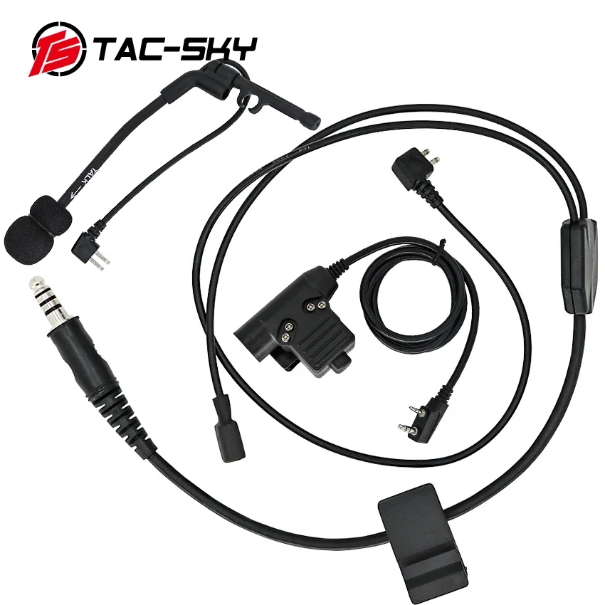 

TS TAC-SKY Tactical Headset Accessory Outdoor Hunting Y Cable Set Compatible with U94 PTT for Pelto PTT and COMTAC Microphone