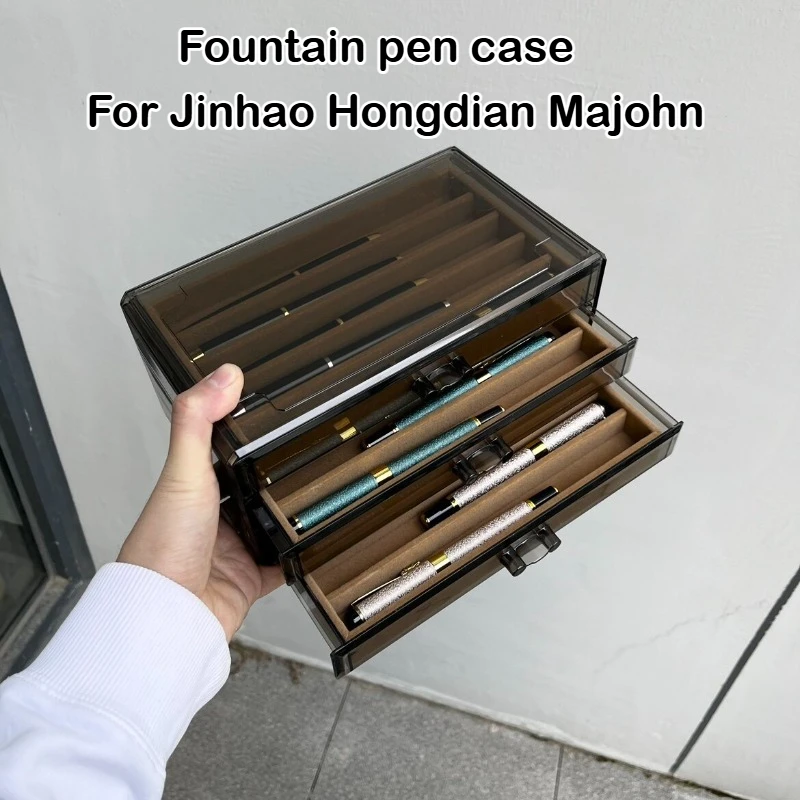 For 15 Pens Multi-layer Luxury Fountain Pen Display Case Organizer Holder Collector Pencil Showcase School  Supplies Stationery