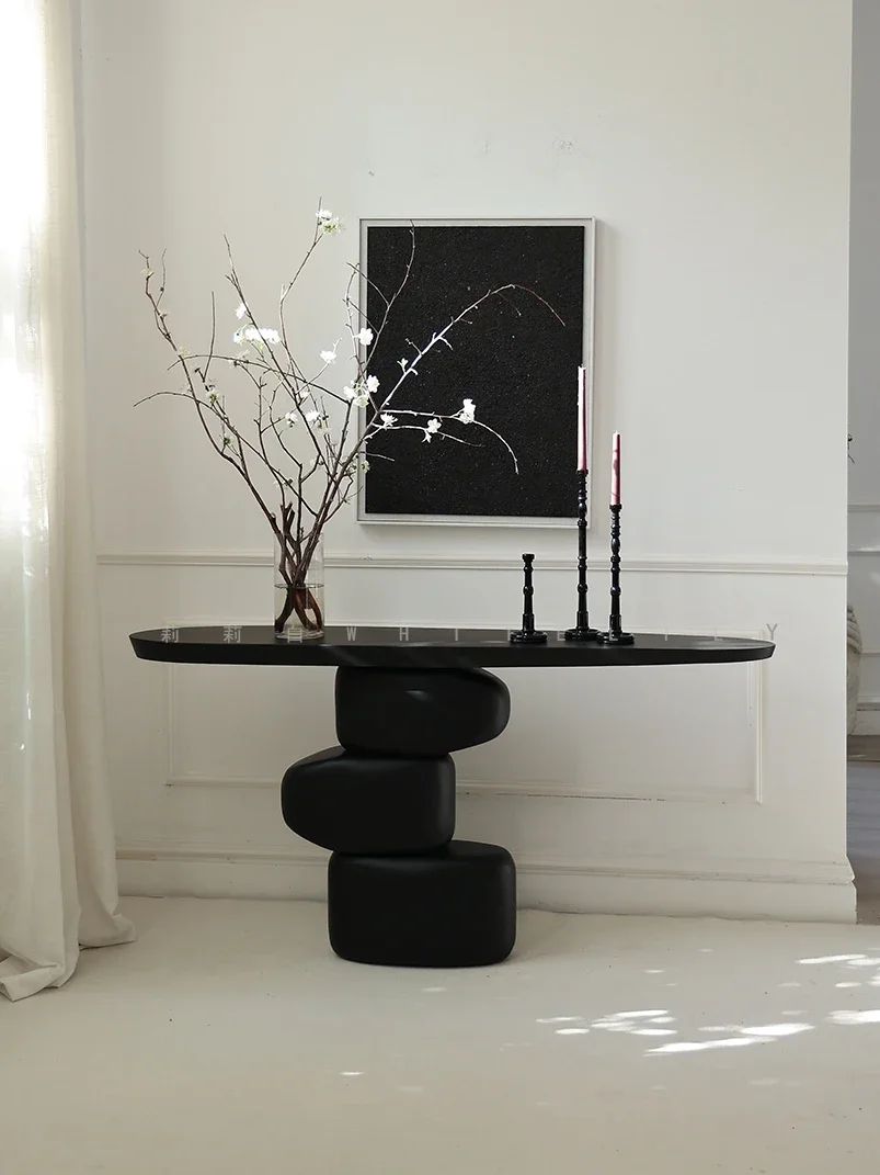 

Белый бесшумный ветер фойе художественный стол ретро черная мебель из цельного дерева украшение средний древний стиль фойе стол