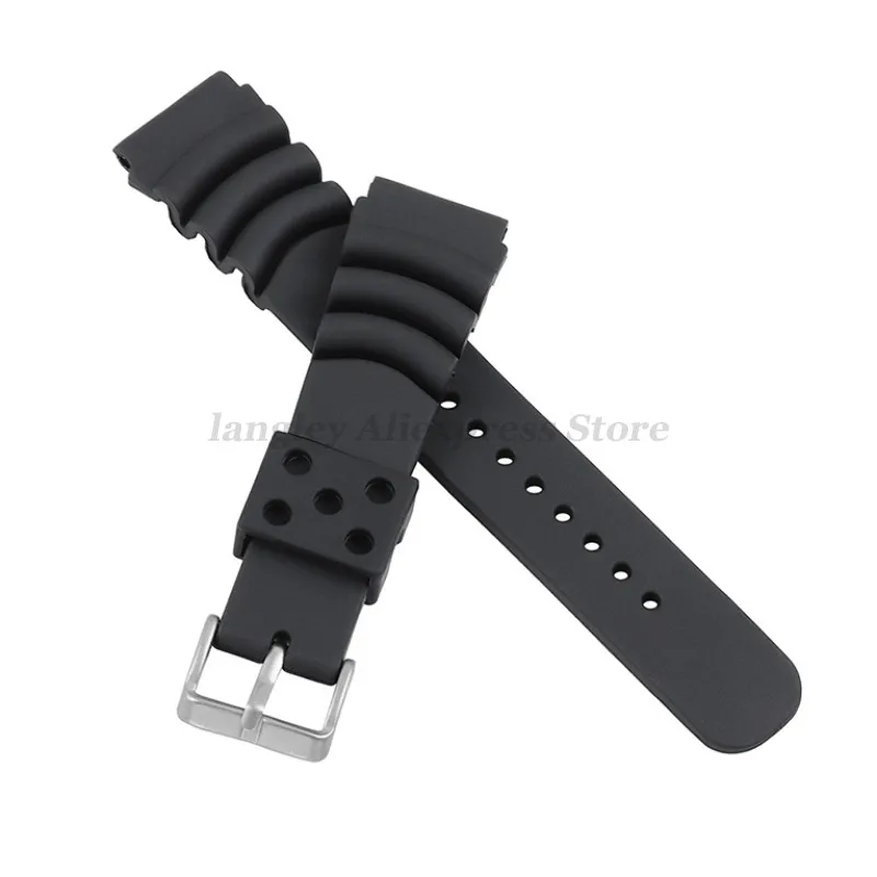 18 20 22 24 Mm Diver Rubber Watch Band Black Silicone Sports Wrist Strap Bracelet Spring Bars Tool Set for Seiko for Casio Watch