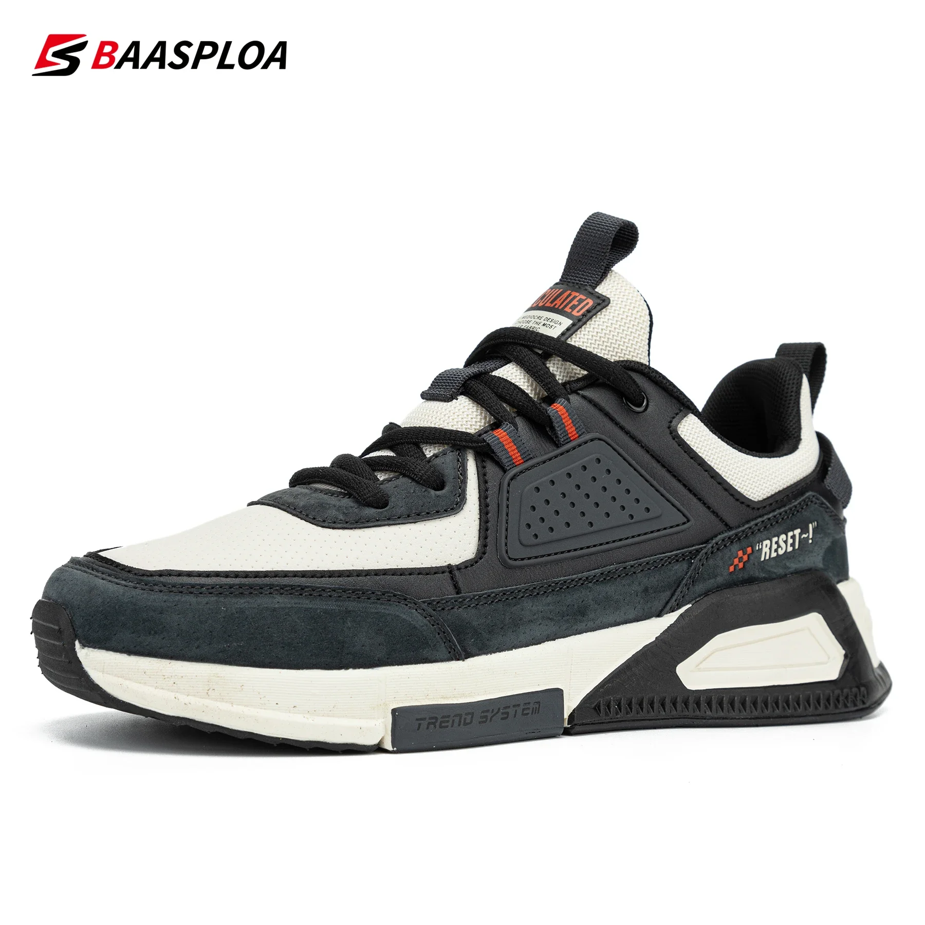 Baasploa Fashion Walking Shoes For Men 2024 Casual Men\'s Designer Leather Lightweight Sneakers Male Outdoor Sports Running Shoes