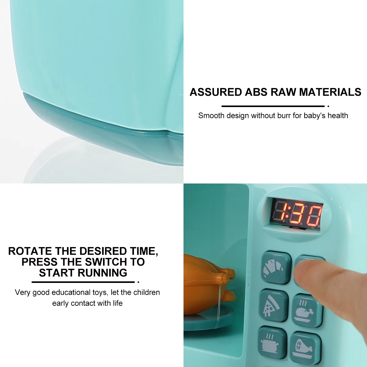 Juego de simulación de cocina para niños, horno microondas de plástico con forma, juguete educativo creativo, electrodoméstico simulado