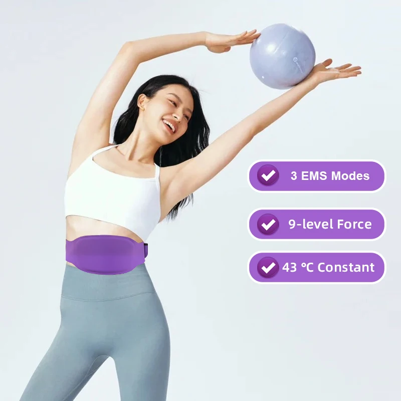 

Rechargeable Massage Belt, 95cm ABS EMS Slimming Belt, Vibrating Massager, Period Pain Relief Belt, Microcurrent Body Massager