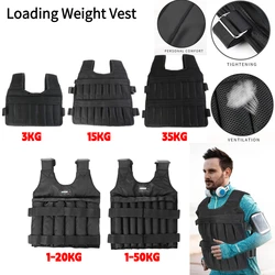 3-35kg Durable Loading Weighted Vest Adjustable Weight Training Exercise Waistcoat Jacket Sand Clothing Boxing Fitness Equipment