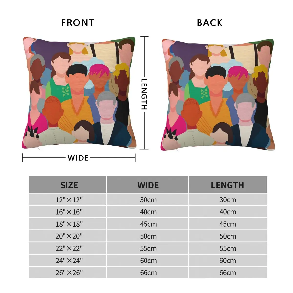 We Are One Colors Of Humanity Pillowcase Polyester Linen Velvet Pattern Zip Decor Pillow Case Home Cushion Case