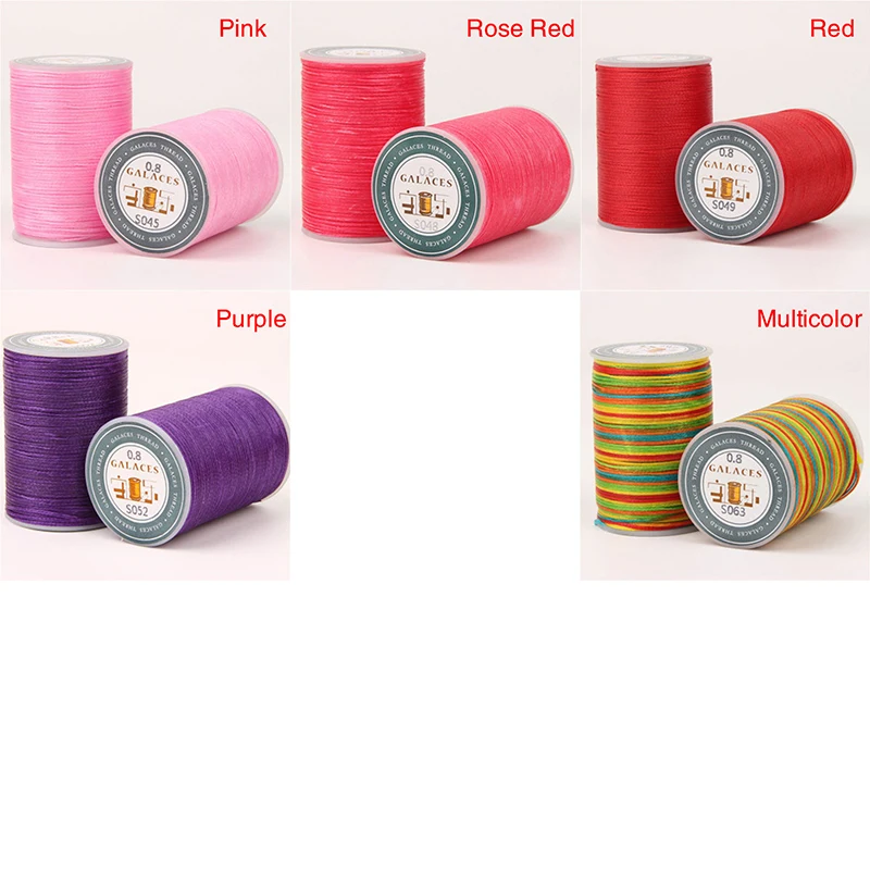 90M 0.8MM Flat Waxed Sewing Line Thickness Waxed Thread For Leather Waxed Cord For Leather Craft Hand Stitching Thread