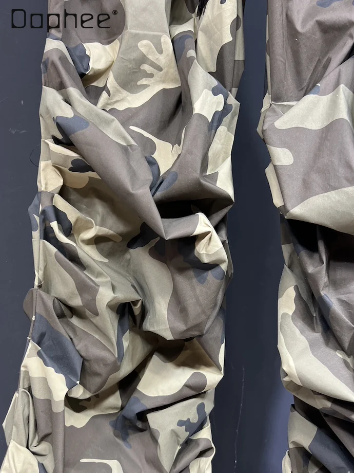 Original 2025 Autumn New Camouflage Patchwork Loose Casual Pants Men High Street Punk Style High Waist Slim Straight Pants