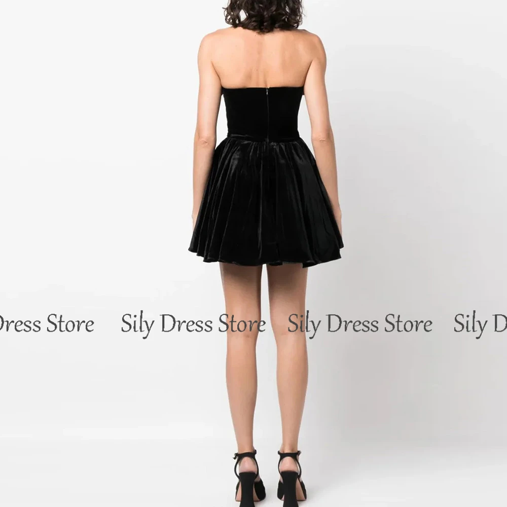 Classic Dresses for Special Occasions Velour A-line Prom Dresses for Ladies 3D flowers Draped Zipper Contrast Color  Prom Dress