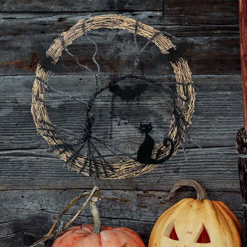 

Хэллоуин венок на батарейках жуткий венок для вечеринок с веревкой светодиодный фиолетовый свет венок лучшие подарки настенные украшения