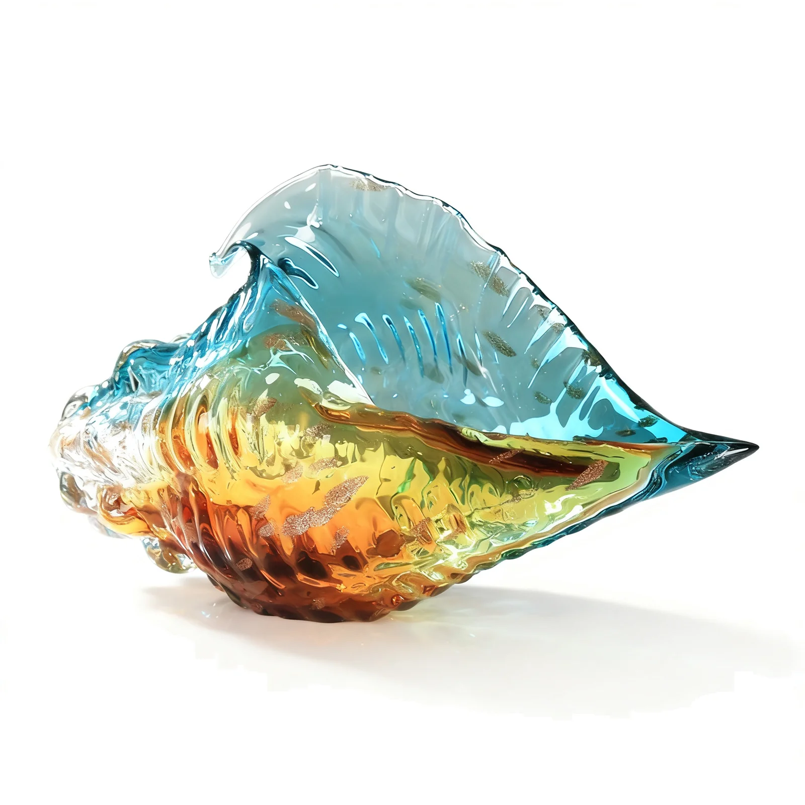 Vibrant Multicolor Glass Glass Seashell Decor Colored Conch Ornament Luxury Art Piece Modern
