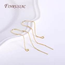 Brass Thin Chain Ear Wire For Earrings Making Findings Trendy 18K Gold Plated Long Tassel Earwire DIY Fashion Jewelry For Women