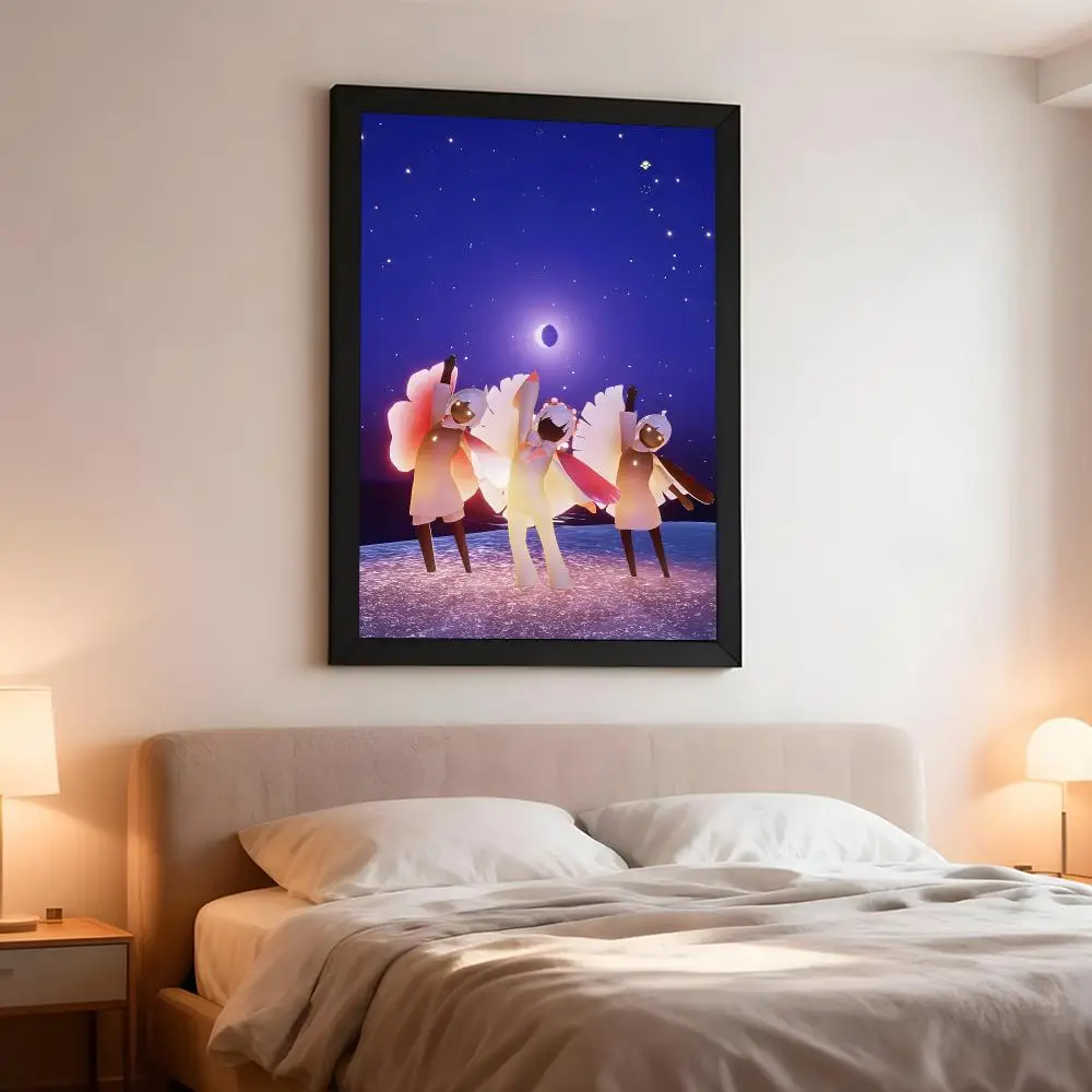 Serene Game S-Sky Children Of The Light Poster Artistic Instant Peel-Off Wall Decor Atmosphere Setter for Bedside & Shared Room