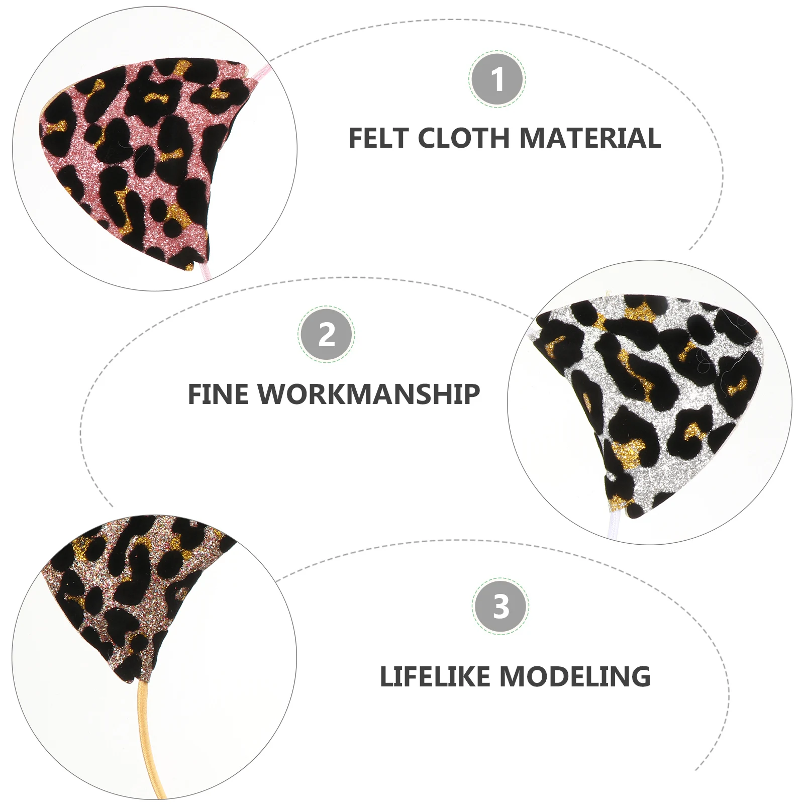 

4 Pcs Cat Ear Headb Leopard Print Hair Hoop Party Accessories Halloween Cosplay Wedding Gifts Women Girls Holiday Supplies