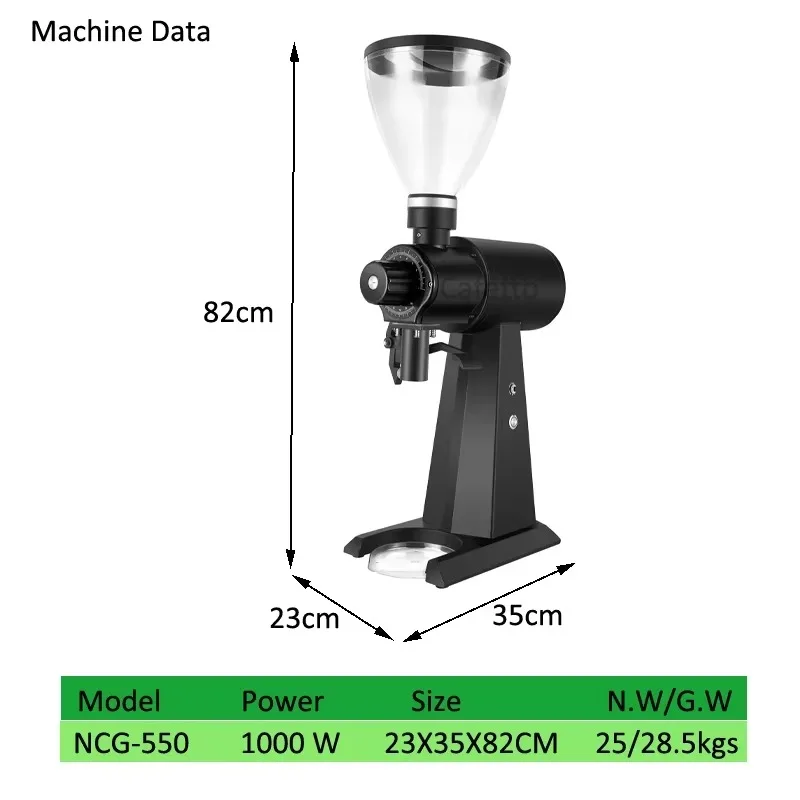 FirmHome Store98mm Titanium Burr Coffee Grinder Industrial Commercial Espresso Cafe Machine Electric Turkish Coffee Bean Grinder