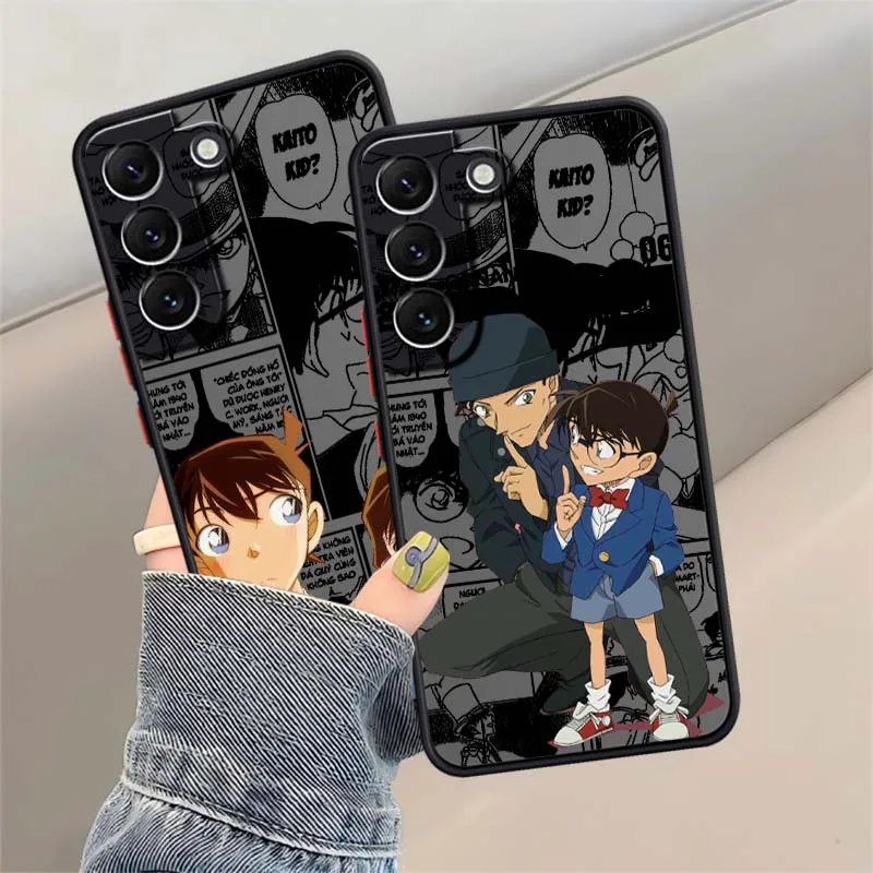 

Fashion D-Detective C-Conan For Samsung S25 S24 S23 S22 S21 S20 S10 S9 Ultra Plus Edge FE 5G Frosted Translucent Phone Case