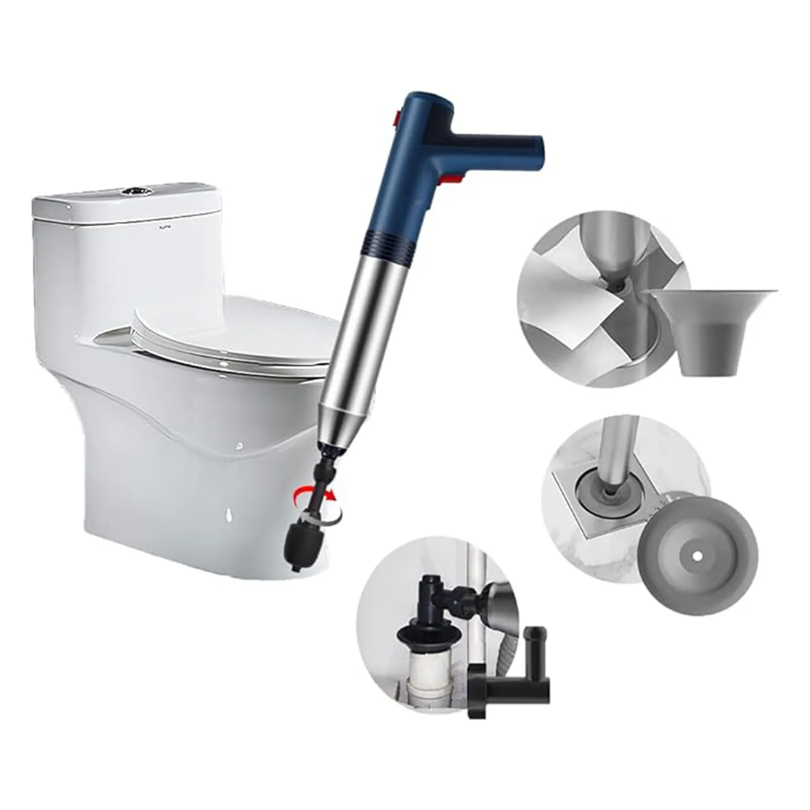 Rechargeable Lithium Battery Powered Toilet Drain Cleaner Electric Plunger for Sink Bathtub Drain Clog with Ball Seal Technology