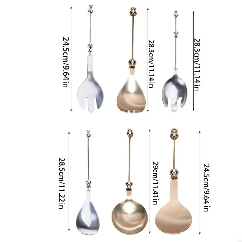 J2HB DIY ENSALA CONLACIÓN Cuchara acero inoxidable Spoon Coloque cuentas personalizables Siring Spoon Diy Beads Decored