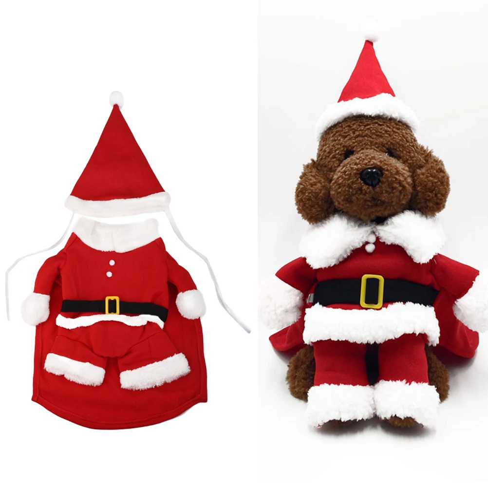 

1 set 1 Set Pet Dog Clothes Christmas Coat Santa Claus Cloak Costume Garment Small Dogs Size Durable Fashionable New Year