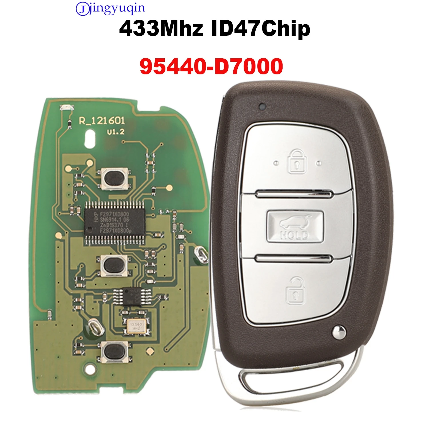 jingyuqin Remote Smart Car Key For Hyundai Tucson 2019 3 Button 433MHz 95440-D7000 ID47 Chip 433 Mhz