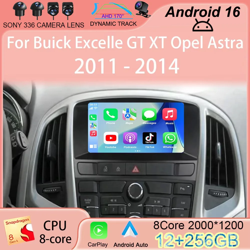 

Автомагнитола Android 16 для Buick Excelle GT XT Opel Astra J 2011-2014 с беспроводным CarPlay, мультимедийный стереоплеер с DSP
