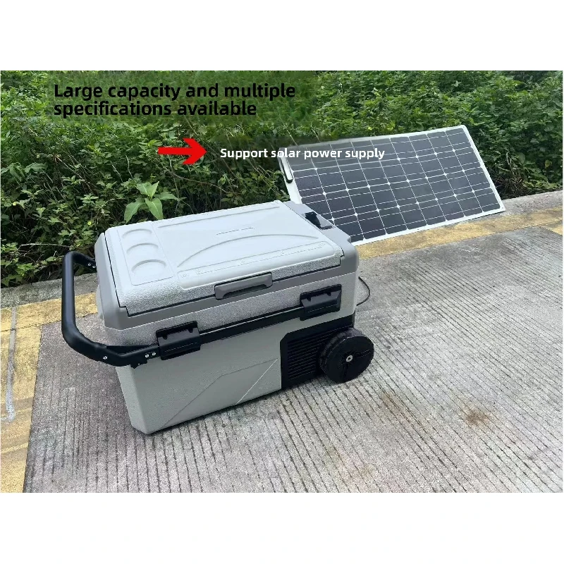 Sturdy Portable Solar Car Fridge Freezer 35L 45L 55L Compressor Cooler 12V 24V 100 240V Built-in Battery for Camping Overland Pa
