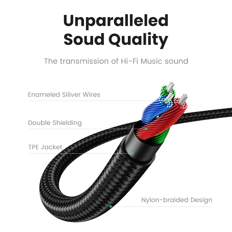 Jack 3.5 Audio Cable Male to Male 3.5mm Hifi Stereo Line Jack 3 5 for PC Xiaomi Oneplus Headphone Speaker MP3 Kabel Car Aux Cord