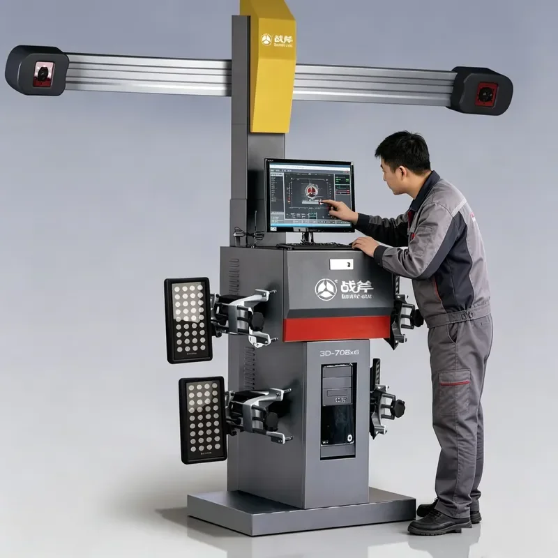 3D Wheel Alignment Machine Anti-slip Support Wheel Balancer 60kg Capacity Safe Detection Family Car Positioning Tool
