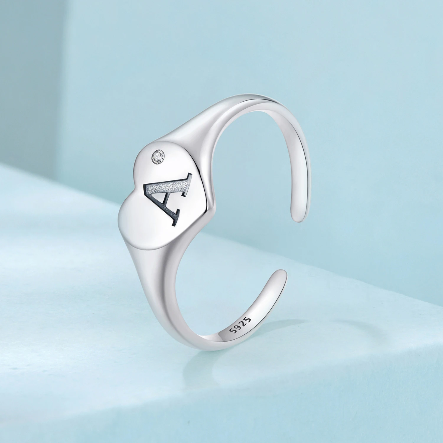 

The Letter A Rings Adjustable Ring Silver 925 Ring White Zircon Gift Engagement Ring New Trend