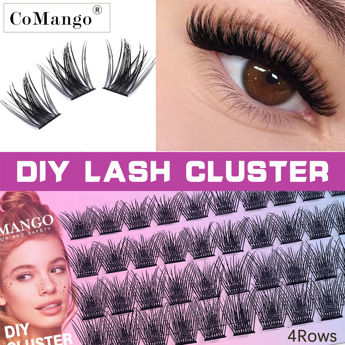 

DIY Eyelashes Cluster Lashes Extensions C/D Curl Premade Volume FansMix10-18mm Natural Russian Fake Individual Eyelashes Makeup