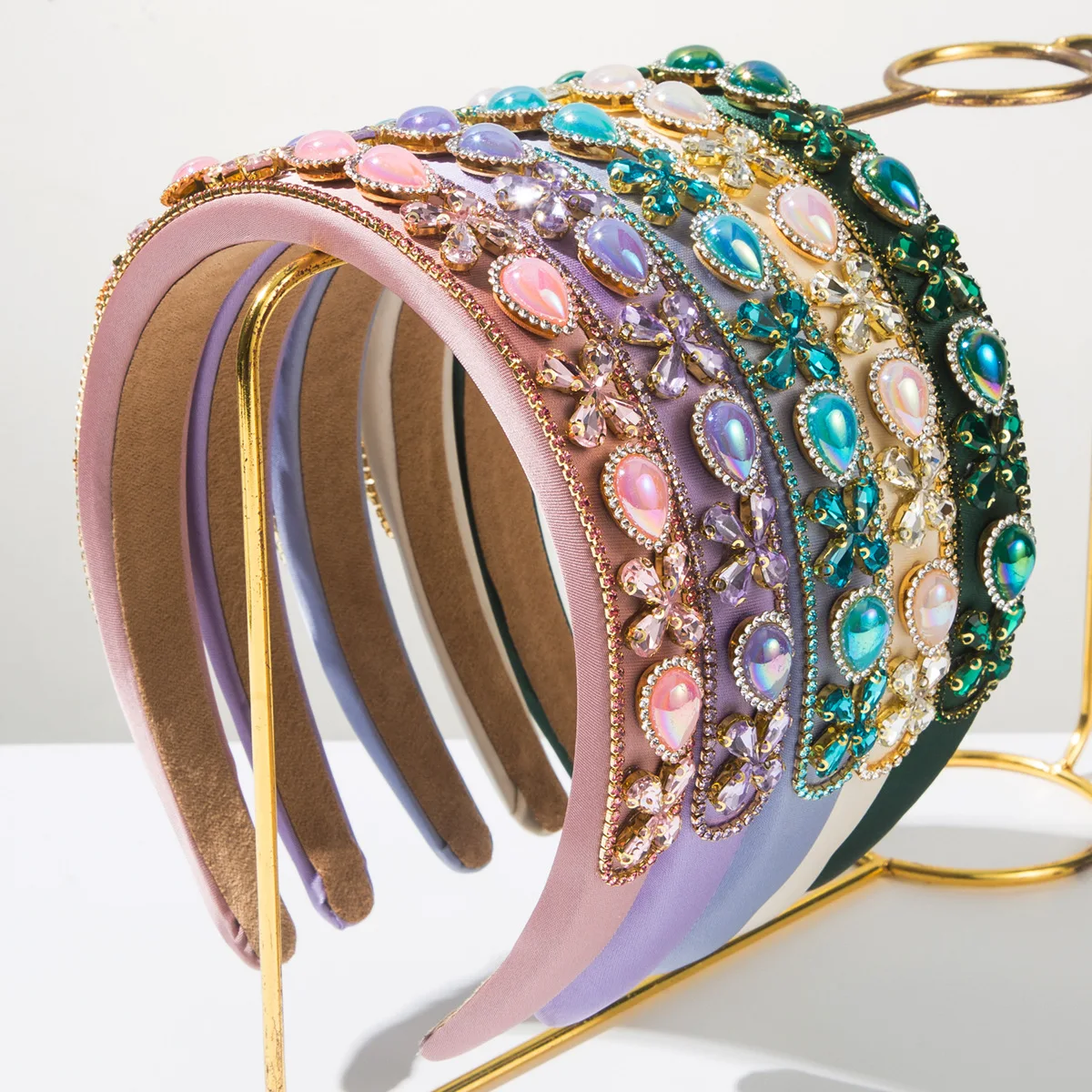 

Новая модная барочная повязка на голову из красивой ткани, украшенная бриллиантами, роскошный высококачественный универсальный аксессуар для волос, заколка для волос.