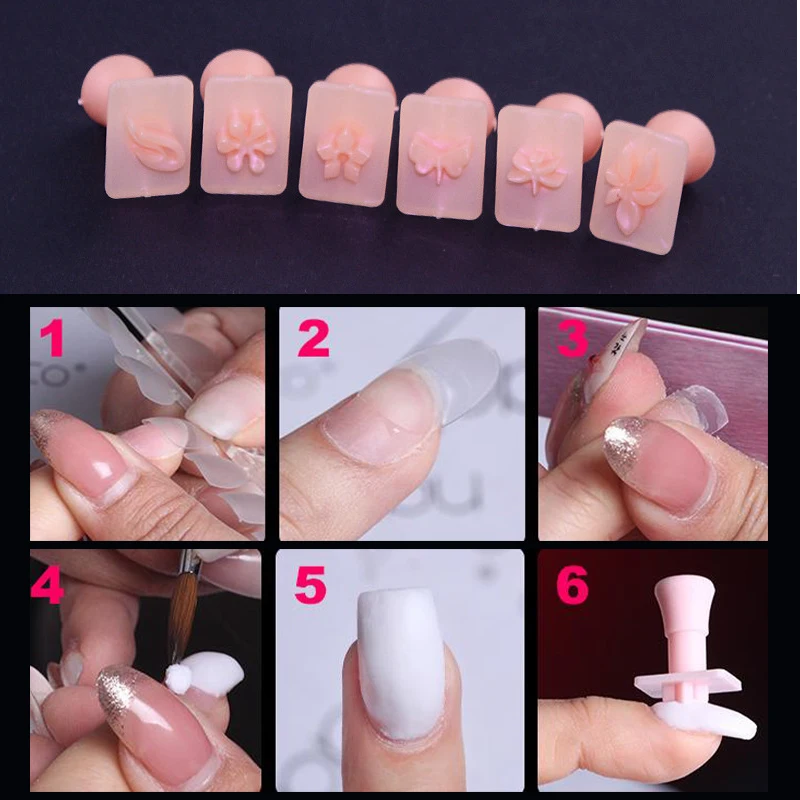 12 stili di stampini per unghie in acrilico, set di modelli misti, fiori a forma di farfalla, strumenti per timbratura 3D, stampo per la decorazione di nail art